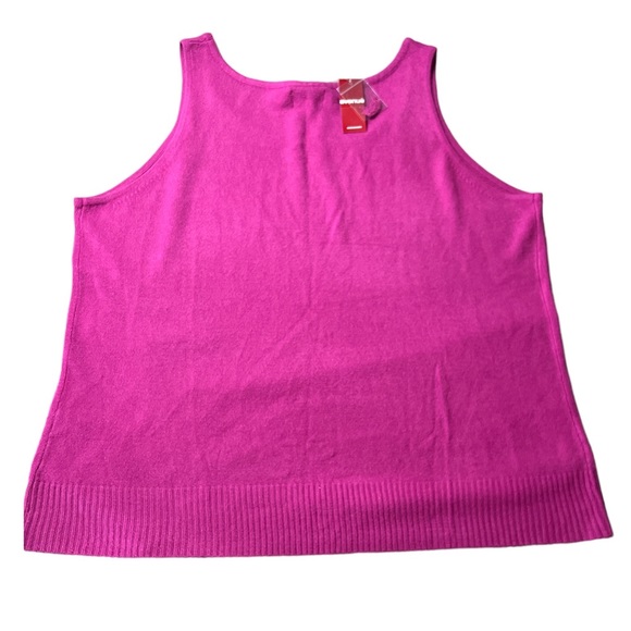 NWT Avenue Womens Plus Size 100% Acrylic Cozy Sleeveless Tank Top - Scoop Neck - Picture 2 of 10